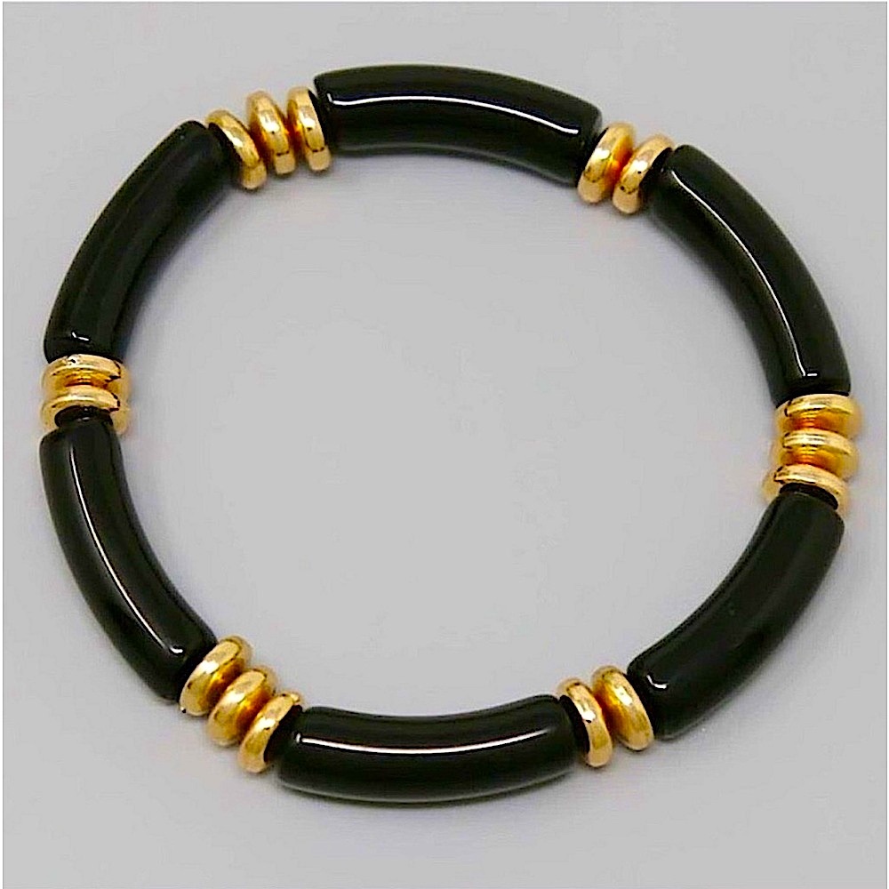 🆕🌿🖤JET Colored Gold Wire Stretch Bracelet